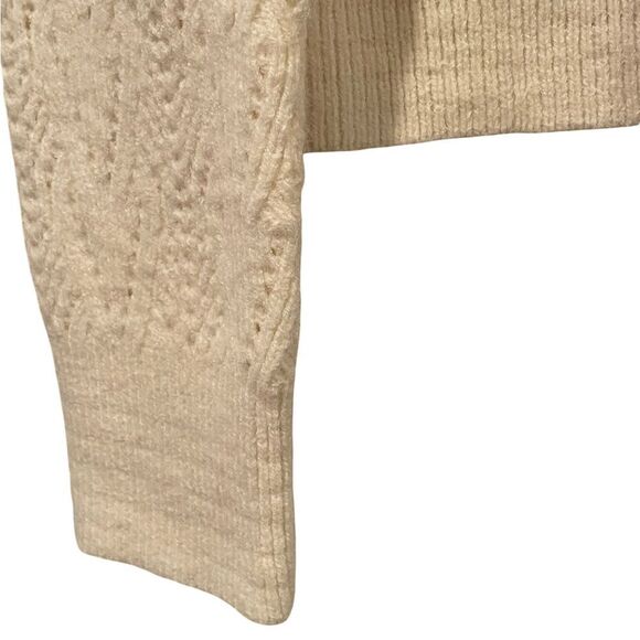 Nanette Lepore Cream V-Neck Sweater Pearl embellishment. - Picture 4 of 9